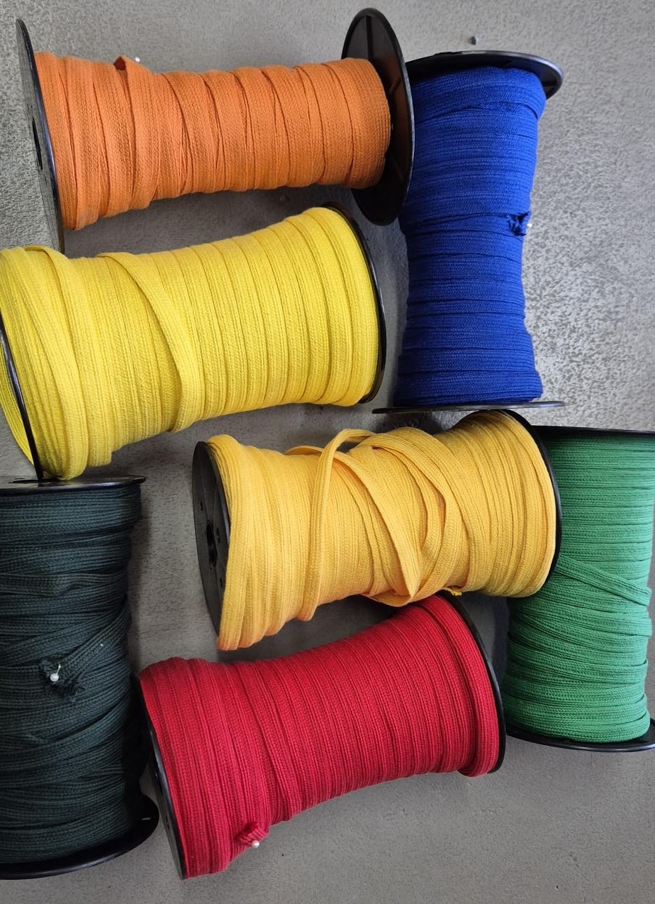 Cotton Flat Tape - 10mm & 13mm in vibrant colour range on sale